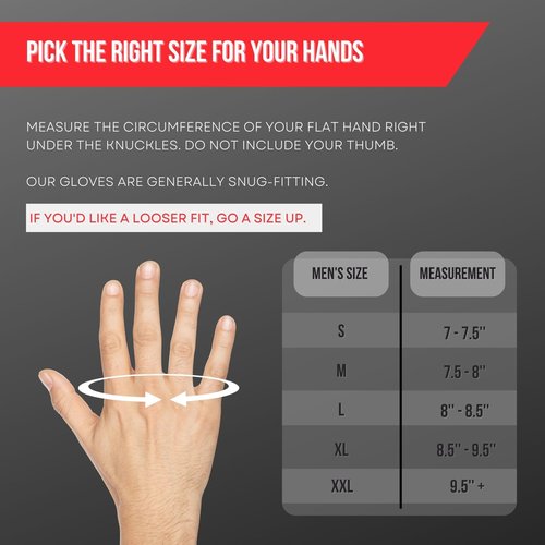 Lift Tech Men's Reflex Weight Lifting Gloves for Men - Workout Gloves for Men Into Weights, Strength Training, Powerlifting - Washable Exercise Gloves for Men - Red & Black, XL