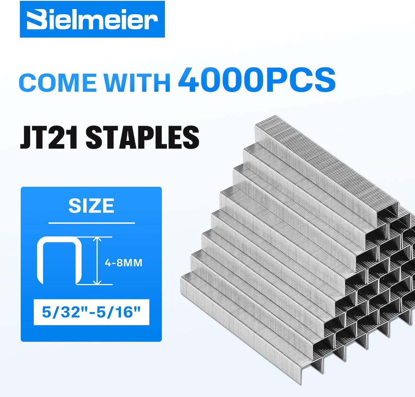 Staple Gun, Light Duty Stapler Kit with 4000 Pcs 5/16 Inch JT21 Staples, All Steel Tacker for General Repairs, Crafts, Upholstery, Decorating, DIY, Grey