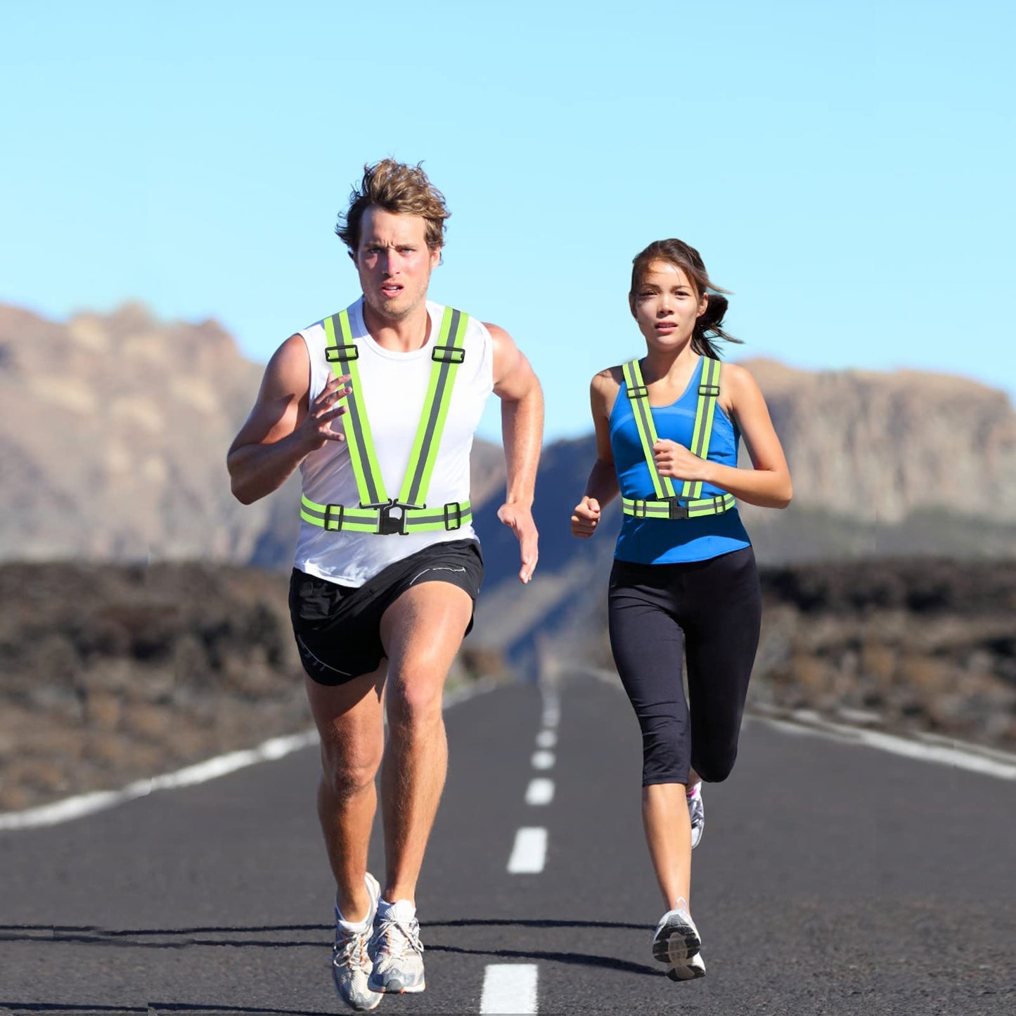 Astini Reflective Vest Running Gear 2Pack, High Visibility Adjustable Safety VES for Night Cycling,Hiking, Jogging,Dog Walking