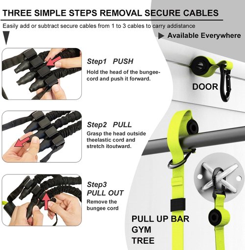 RHINOSPORT Pull Up Assistance Bands Chin up bar Assistance Bands with Door Anchor Workout Exercises Resistance Home Gym