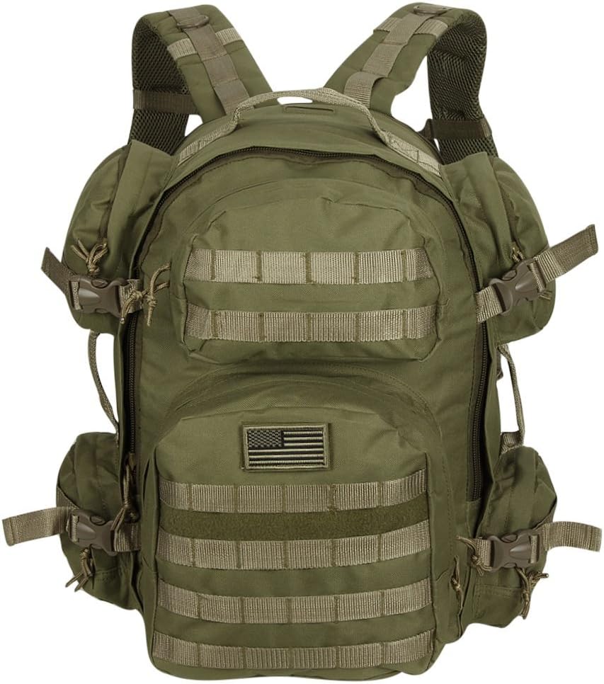 NPUSA Men's Large Expandable Tactical Molle Hydration ReadyBackpack Daypack Bag - Tan
