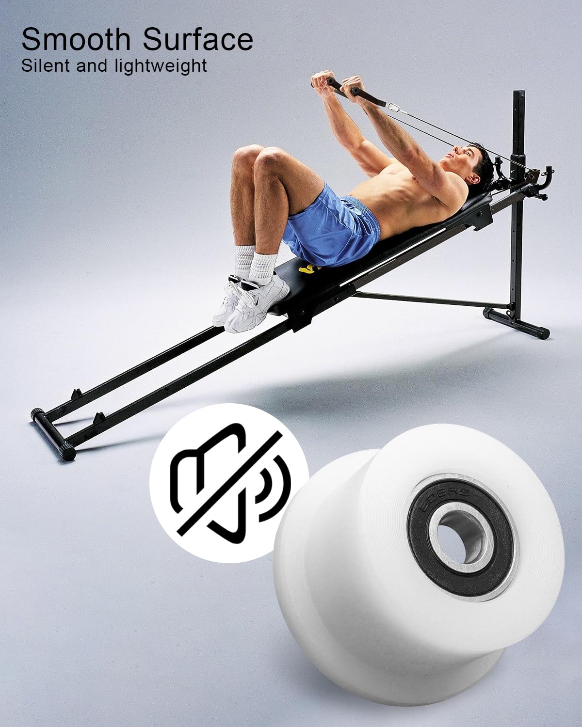 4 Pcs Machined Wheels/Rollers for Total Gym with 12 Gasket Fit for 1000 1100 1400 1500 1600 1700 1800 1900 Achieve Force Gold Max Pro Supra Supreme Ultima Ultra XLI Platinum and Plus Etc. 5/16”