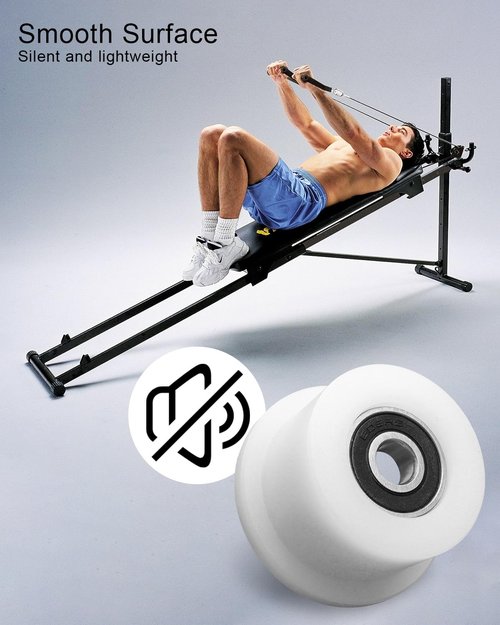 4 Pcs Machined Wheels/Rollers for Total Gym with 12 Gasket Fit for 1000 1100 1400 1500 1600 1700 1800 1900 Achieve Force Gold Max Pro Supra Supreme Ultima Ultra XLI Platinum and Plus Etc. 5/16”
