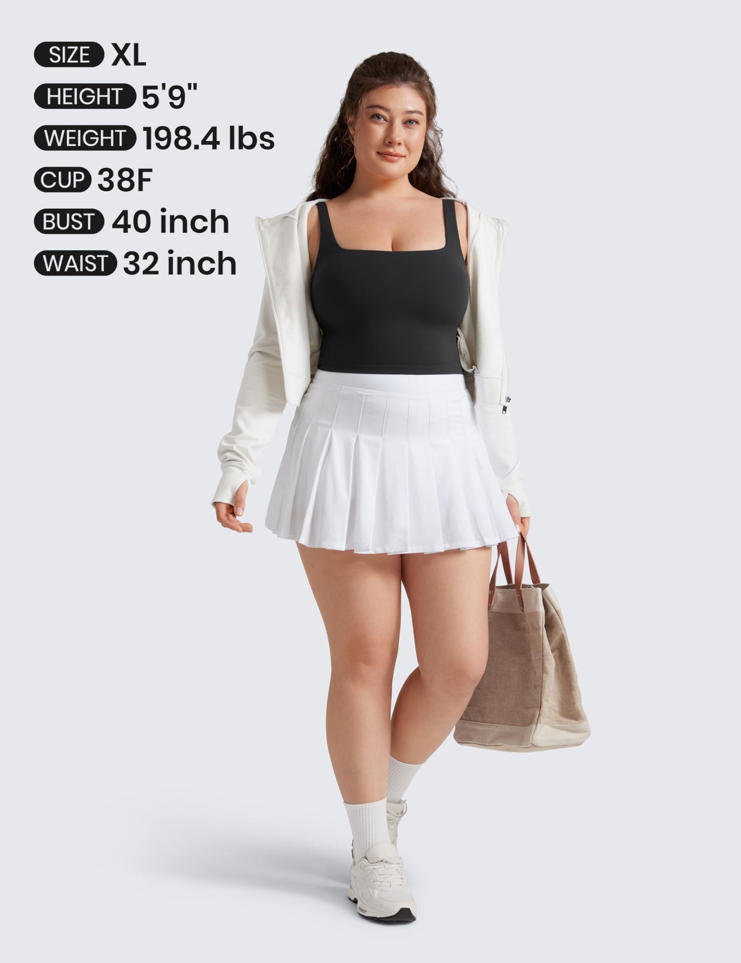 CRZ YOGA Butterluxe Square Neck Crop Tank Tops for Women - Workout Longline Sports Bras Padded Yoga Camisole Black Medium