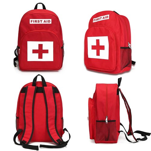 CHHYU Red First Bagpack Aid Outdoor Bag Responder Trauma Multi-Pocket Traveling Field Trips Backpack for Camping Cycling Outings Daycare