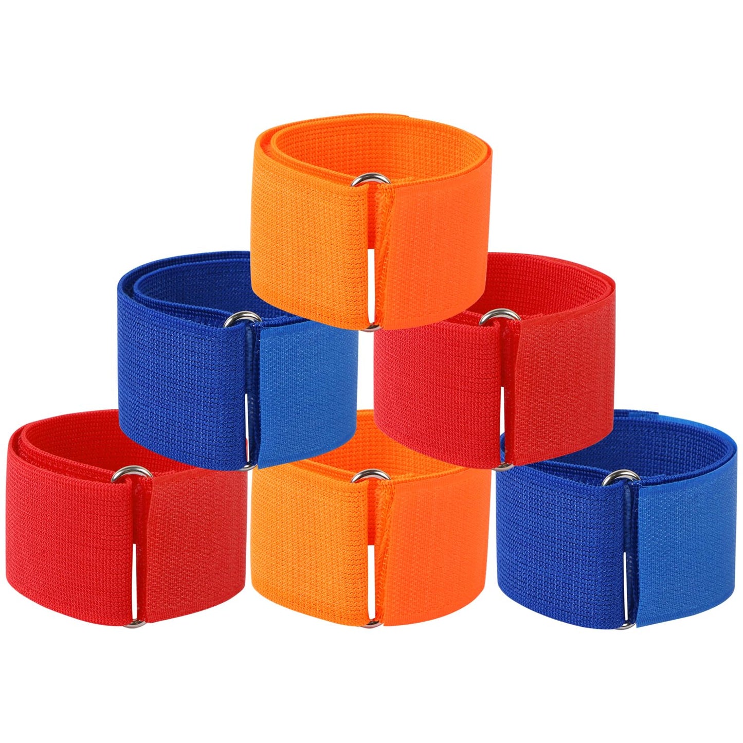 Aunifun 6 Pack 3 Legged Race Bands Three Legged Race Games Elastic Tie Rope Durable Firm Bands for Outdoor Activities Teamwork Training