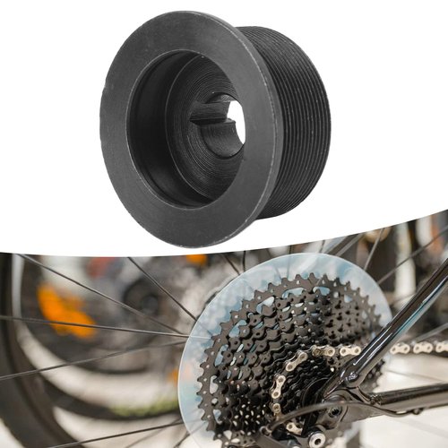 Yuecoom Bike Freewheel Adapter, Steel Fine Female Thread Tight Electric ycle Scooter Freewheel Adapter Fit Flywheel Adapter Replacement