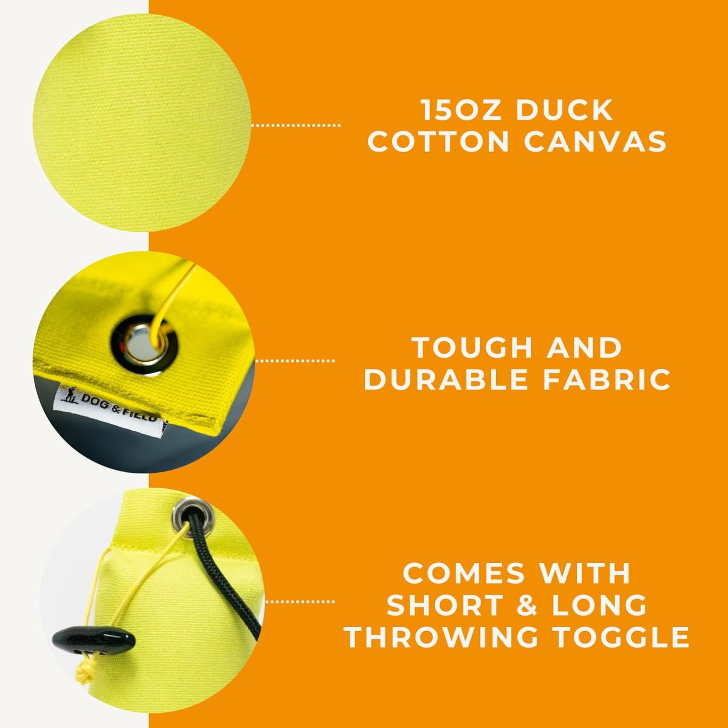 Dog & Field 1lb Dog Training Dummy - Canvas Dummy for Hunting Dogs & Puppy Training. Dog Retriever Training Dummy, Dog Training Bumper, Hunting Dog Accessories, Water Float Dummy