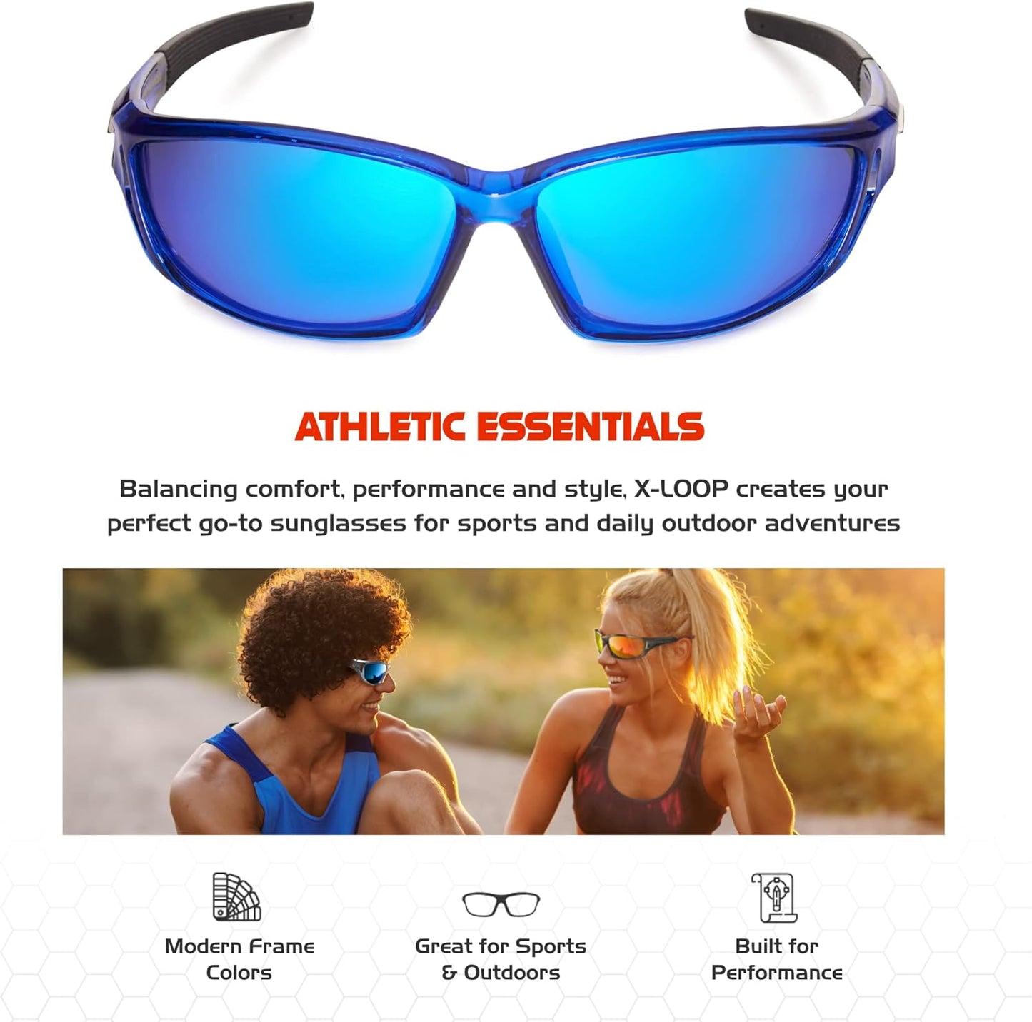 Polarized Sports Sunglasses for Men - UV400 Protection for Baseball, Running, Cycling & Golf