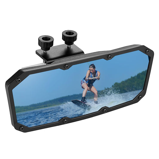 KEMIMOTO Rear View Boat Mirror, Anti Glare Marine Mirror Blue Rearview Mirror with Panoramic Wide Angle for Ski Boat Pontoon Watercraft Surfing