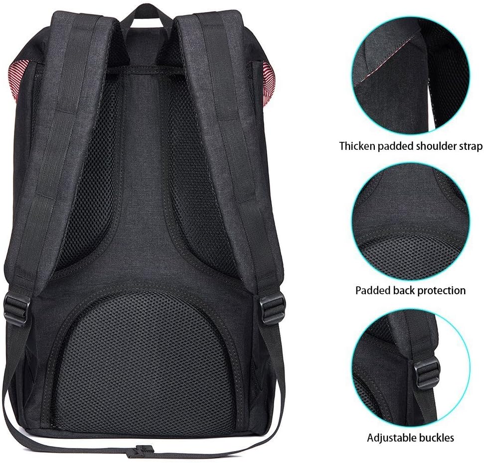 KAUKKO Backpack, (Black (E5-3), 45 x 27 x 17cm (HxBxT)