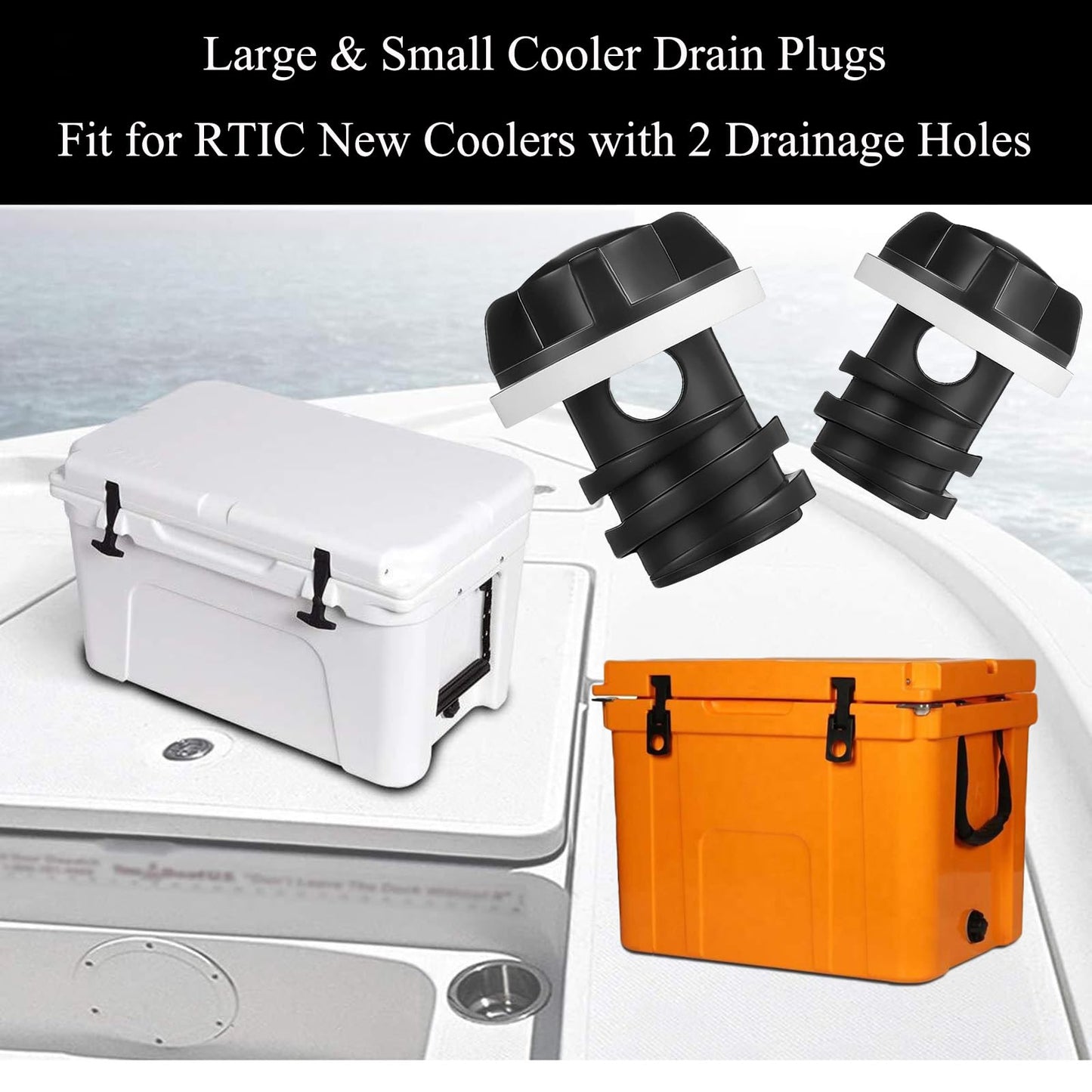 Cooler Drain Plug for Yeti Cooler Plug Replacement Accessories for Yeti, Cooler Wheels Compatible with Most Rotomolded Coolers Including Most Major Brands Drain Plugs with Leak-Proof Design (2)