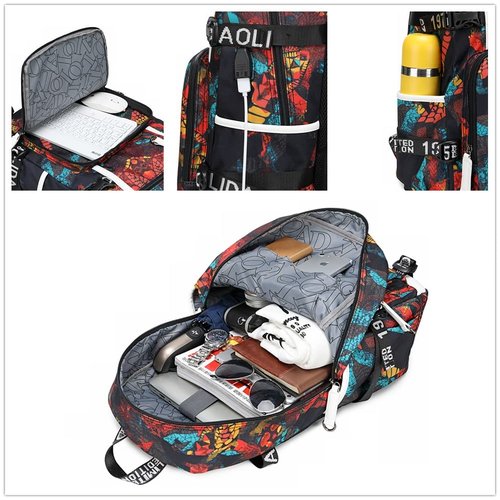 Ansigeren No. 30 Basketball Player Multifunctional Backpacks Sports Fan Bookbag Travel Student Backpack (W3)