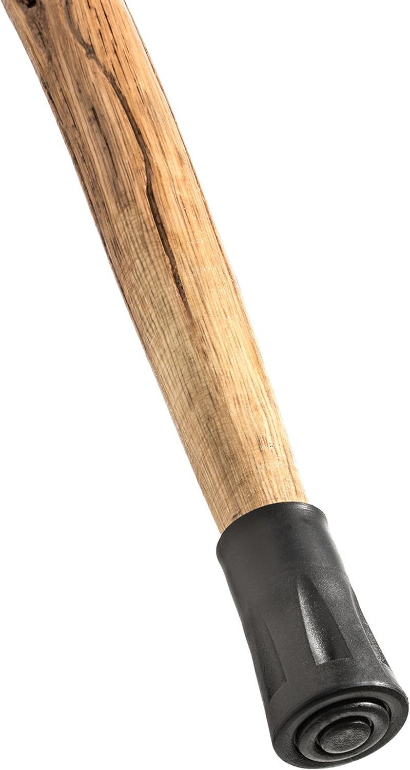 SE Natural Wood Walking Stick with V Yoke for Rifle, Steel Spike and Metal-Reinforced Tip Cover, 55" - WS622-55YH
