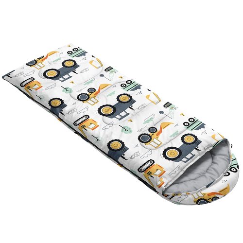 Smell Sunshine Kids Sleeping Bag for Boys Girls,Truck Tractor Excavator Print-Lightweight Warm Portable Outdoor Indoor-Waterproof Cold Weather Resistant Sleeping Bag for Camping Hiking(Tractor)