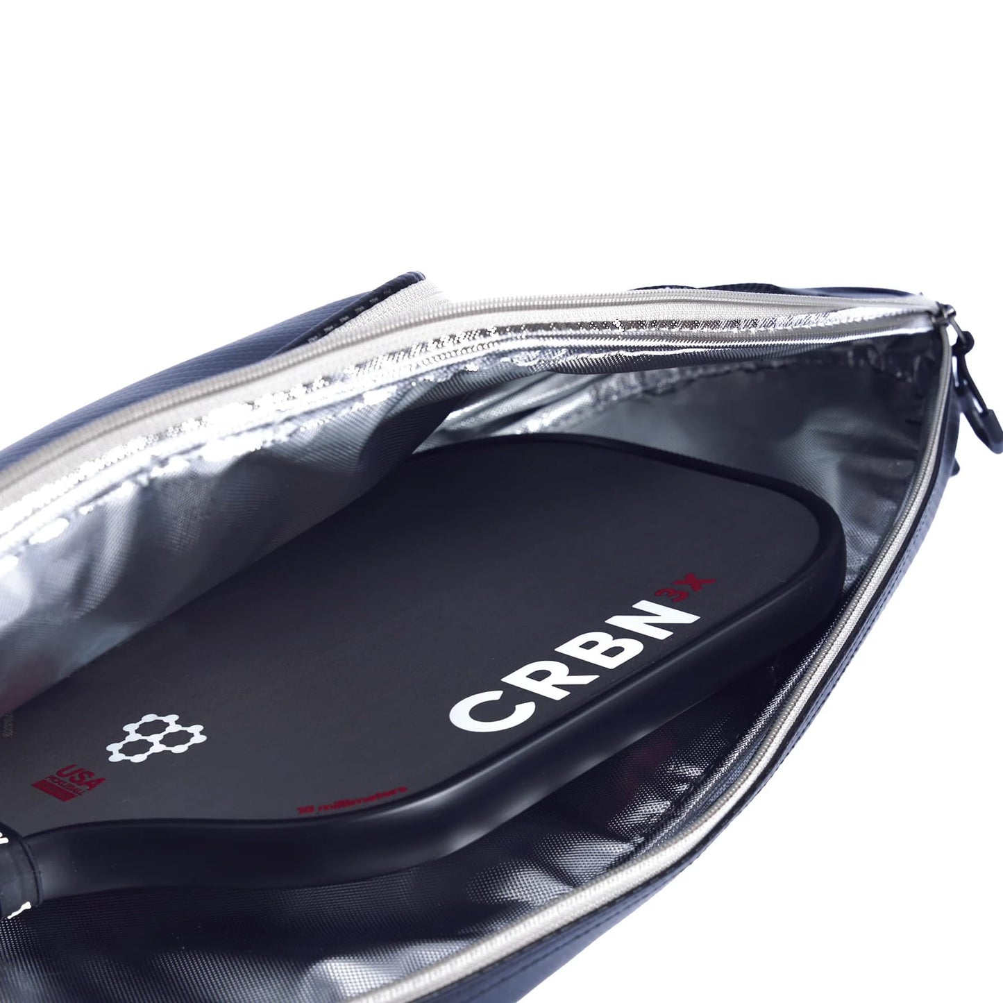 CRBN Pickleball Pro Team Tour Paddle Bag With Built-In Zip-Off Sling - Padded Side Pockets for 6 Paddles, Shoes & More