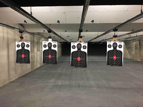 Kalnas Shooting Targets Paper, 14 x 22 inch, Bulk for Hunting, Handguns, Pistols, Rifles, Silhouette with Red Bullseye, Black & Red Design, Made in USA, Packs of 25-50-100 Shooting Targets (25)