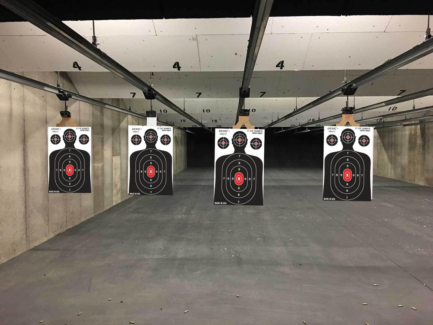Kalnas Shooting Targets,12 x 18 inch, Bulk Packs of 25, 50, 100 - Silhouette Paper Targets - Ideal for Handguns, Pistols, Rifles - Red Bullseye, Black & White - Elevate Your Shooting Experience (50)