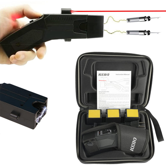 KEBO Self-Defense Heavy Duty Stun Gun for Men & Women,15 Foot Range,1.60 µC Painful Charge,LED Flashlight,Safety Switch