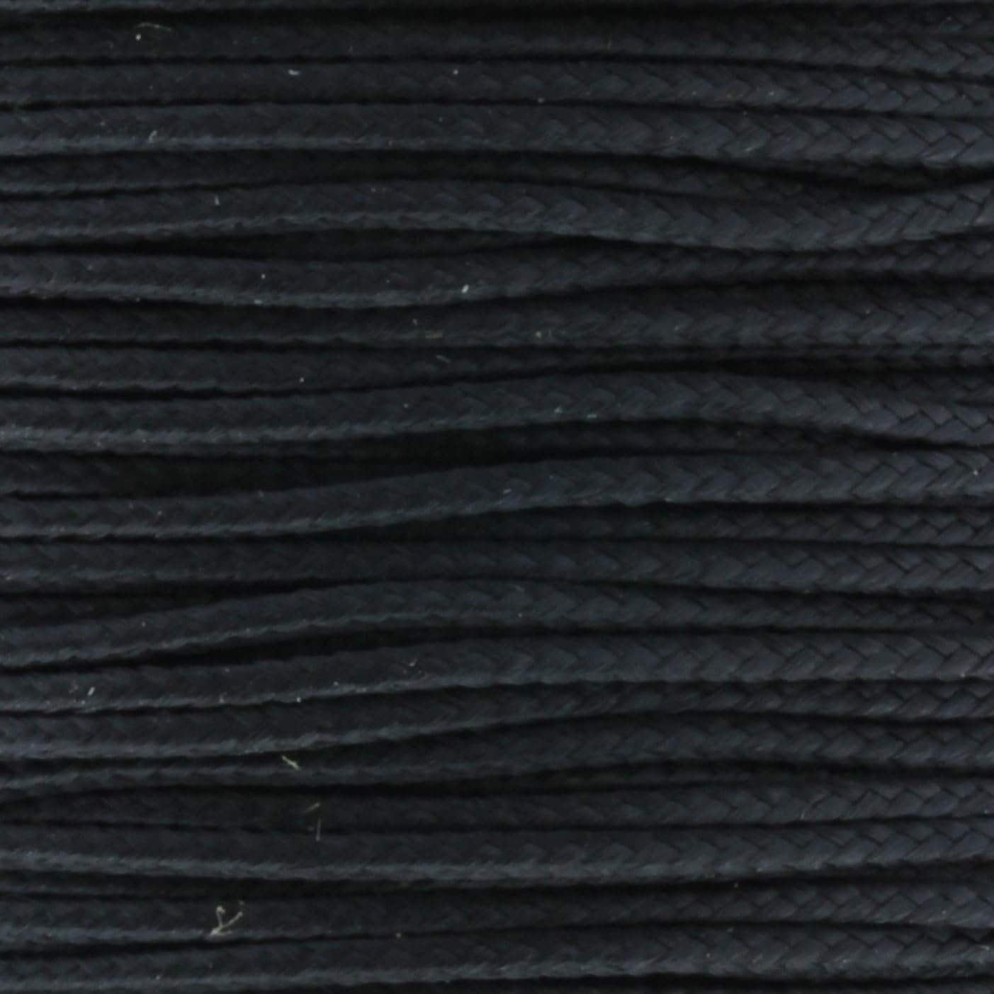 JIG PRO SHOP Black 1.18mm x 125' Micro Cord Paracord - Made in The USA