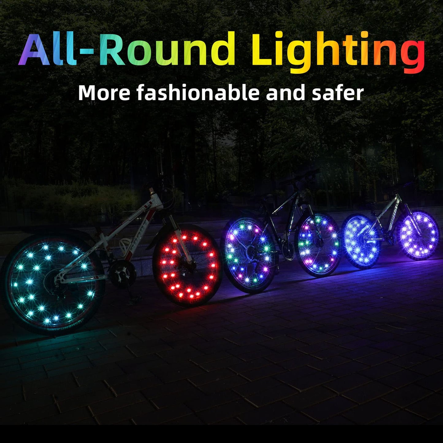 Sumree LED Bike Wheel Lights,2-Tire Pack Bicycle Spoke Light with Batteries Included.Unparalleled Durability and Visibility.LED Safety Strip Light, Bike Accessories for Kids, Boys, Girls, Adult
