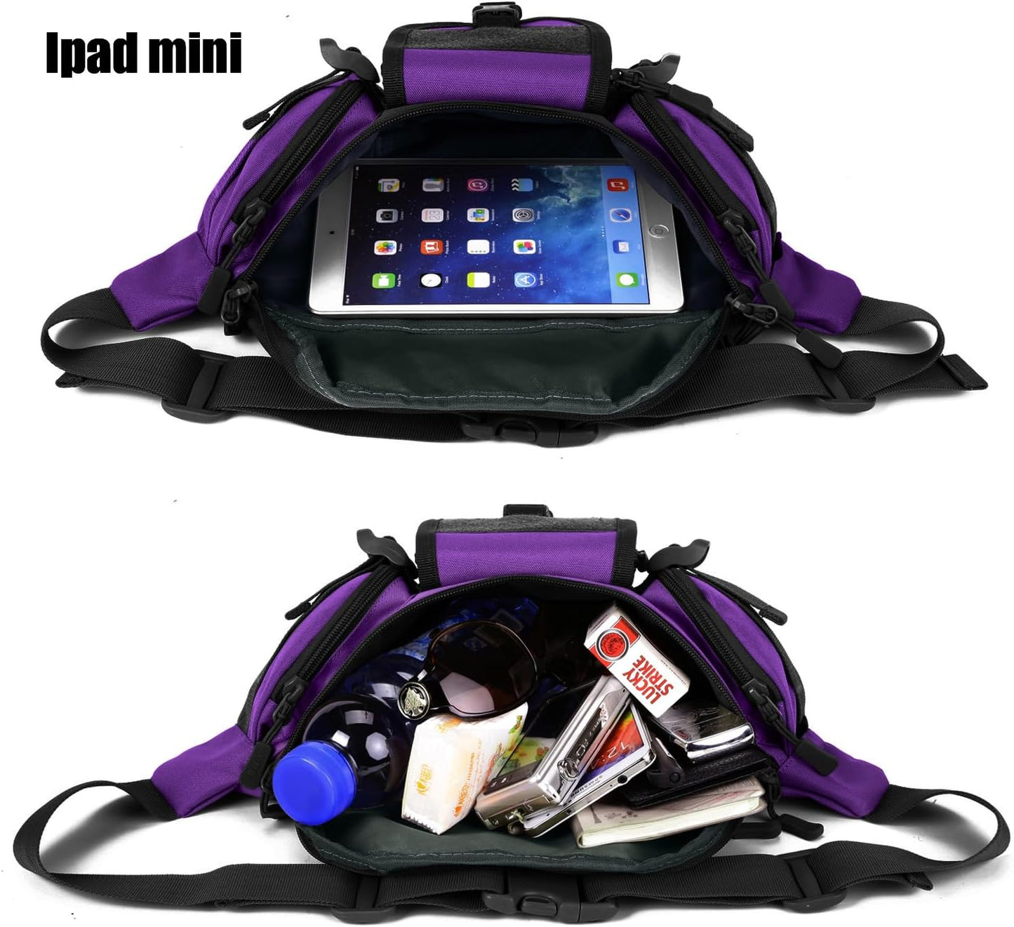 ArcEnCiel Tactical Fanny Pack for Men Waist Bag Hip Belt Outdoor Hiking Fishing Bumbag with Patch