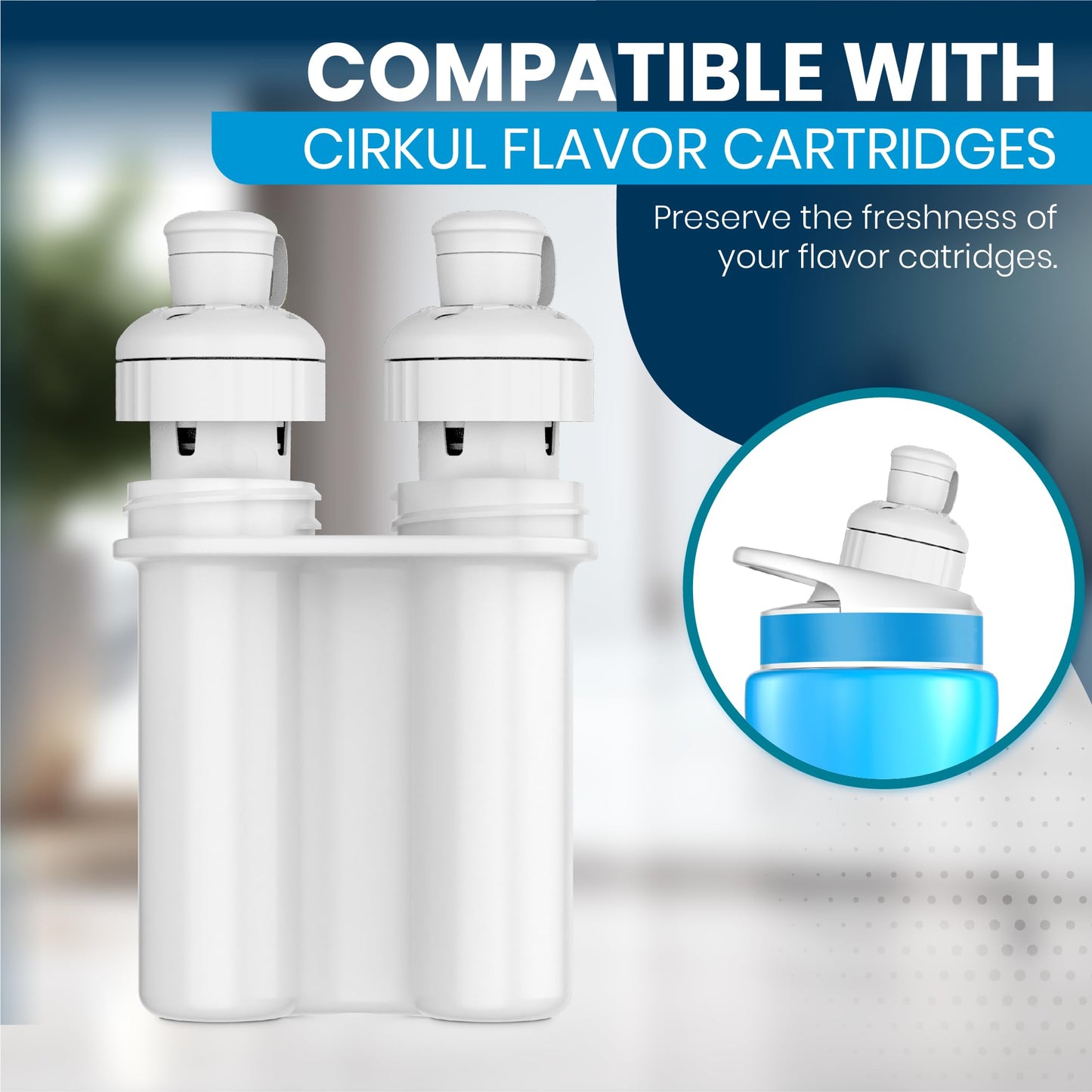 Jmoe USA Flavor Cartridge Holder | Fits 2 Cartridges | Compatible With Cirkul Sips | Keep Fresh For Up To 10 Days | BPA Free Plastic