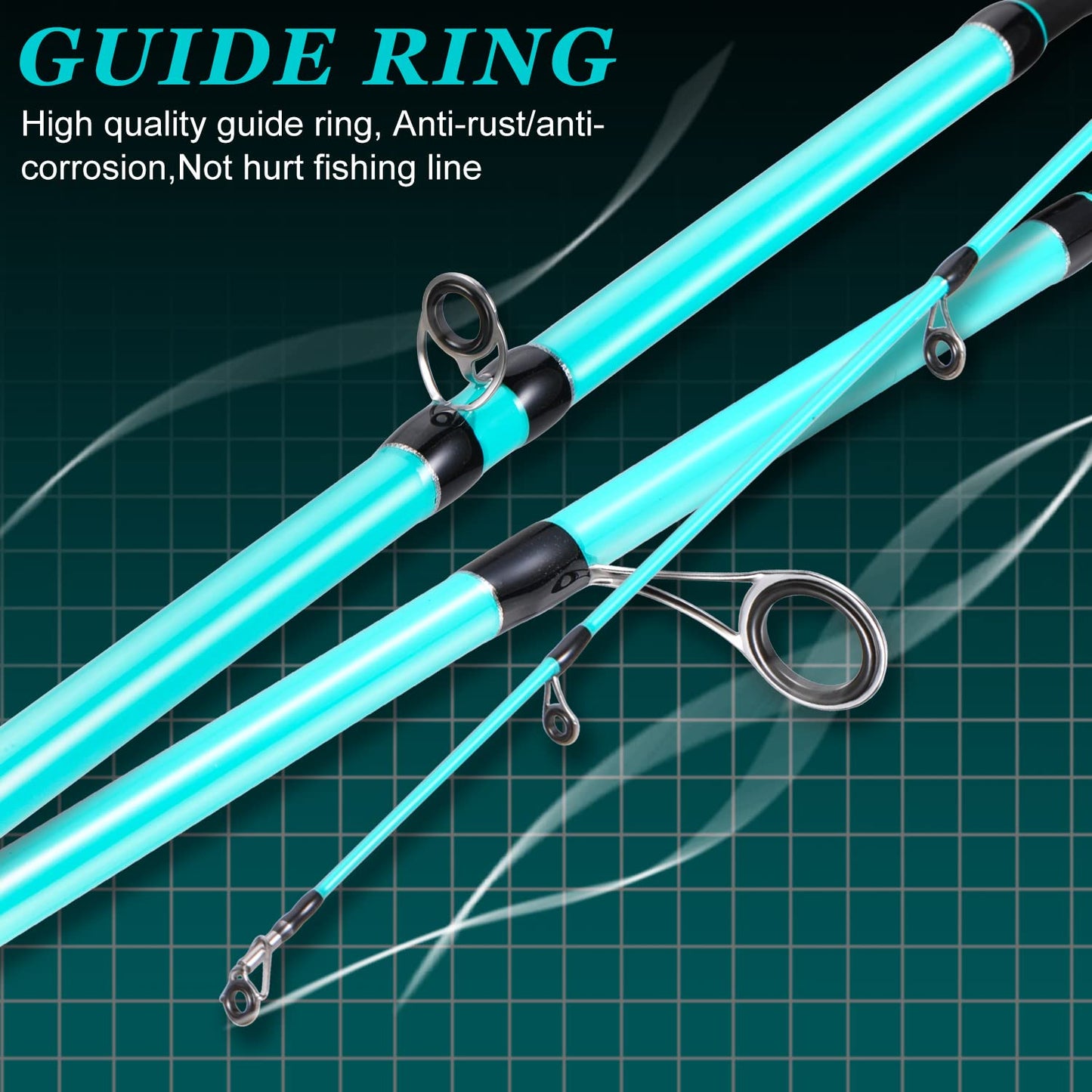 Sougayilang Inshore Saltwater Fishing Rods, Spinning Rods and Casting Rods with AAA Cork Handles,IM7 Toray Carbon Blanks- 7' (Blue- Spinning)