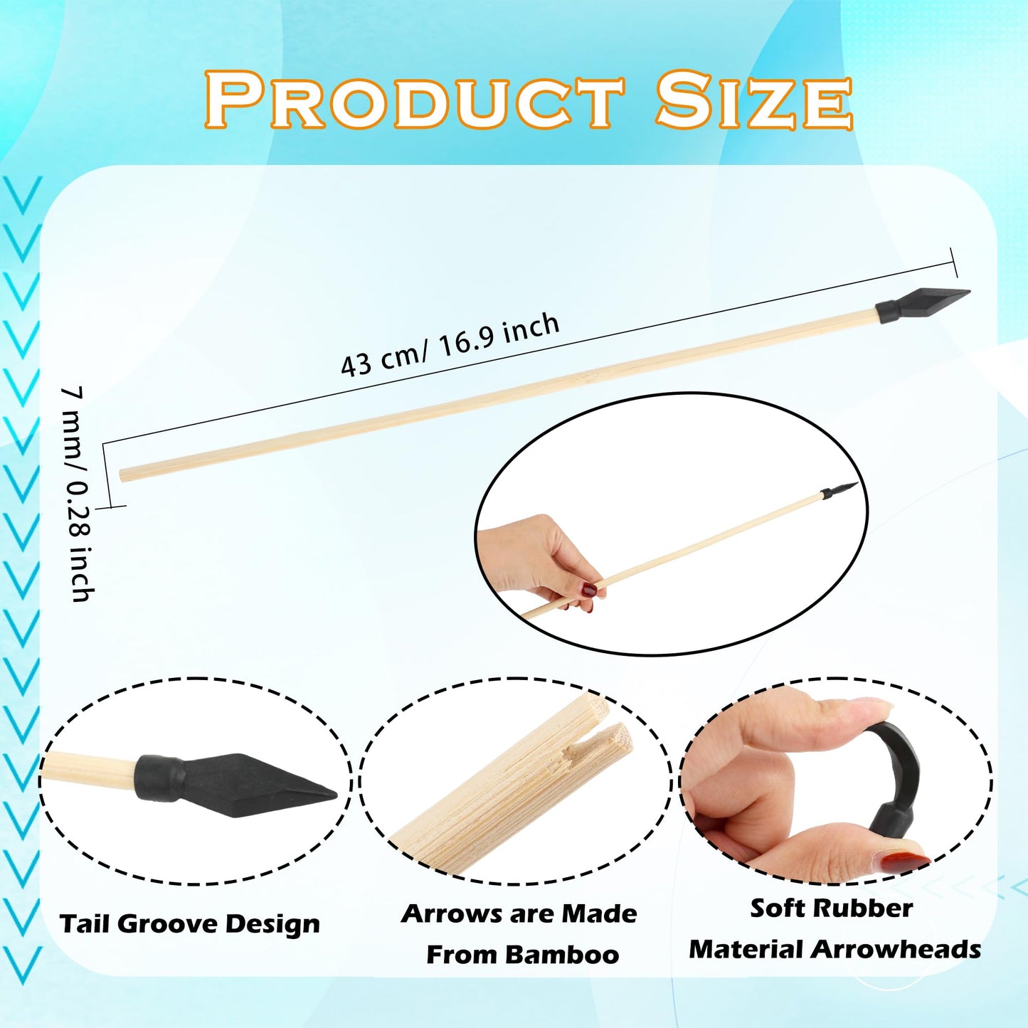 30 Pack Wooden Arrows with Soft Rubber Tips 17 Inch Wooden Toy Arrow Soft Rubber Tip Archery Bows for Beginners Archery Bows Outdoor Play