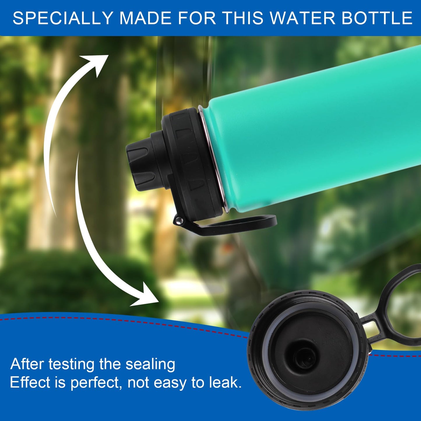 12pcs Stainless Steel Water Bottle Lid & Spout Lid Gasket, Silicone Sealing Ring Replacement for Chug Lids Compatible with DRINCO Insulated Water Bottle 14/18/22/32/40/64oz