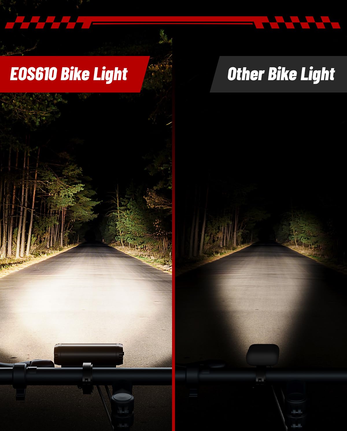 POSUGEAR Bike Lights Accessories for Night Riding, Rechargeable Bicycle Light Front and Back, LED Headlight Tail Rear Light Reflectors for Adults Kids Road Mountain Electric Ebike