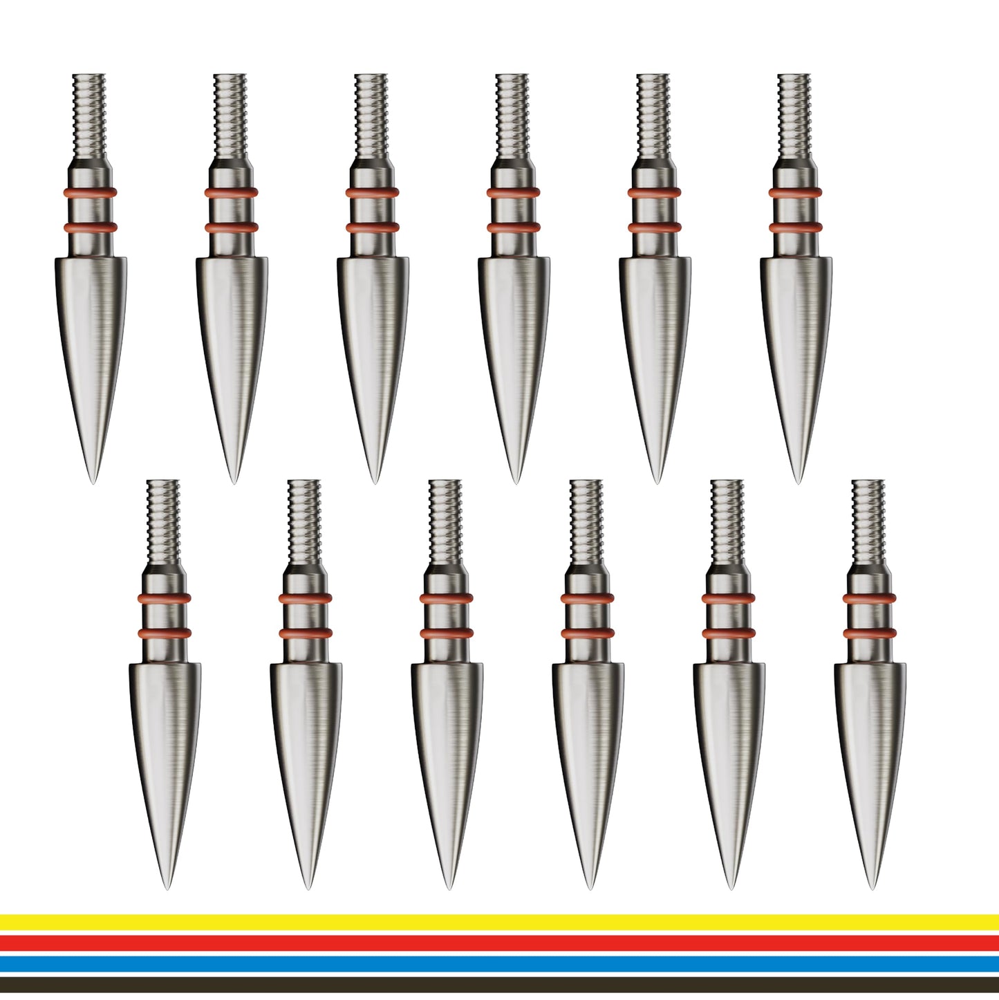 12pcs Archery Arrow Tips 100/125/150/200 Grain Field Tips 5/16 Inch, Stainless Steel Screw in Bullet Points, Archery Target Crossbow Practice Tip for Recurve Bow, Compound Bow, Hunting Bow