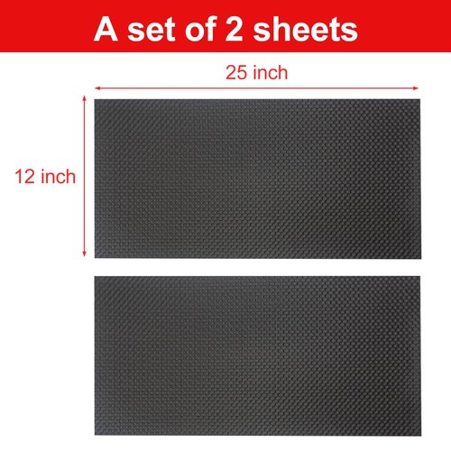 Bike Exercise Mat for Carpet & Hardwood Floors - Treadmill, Gym Equipment, Indoor Exercise, Fitness, Stationary Bike (Black, 12" 25" (2 Mats))