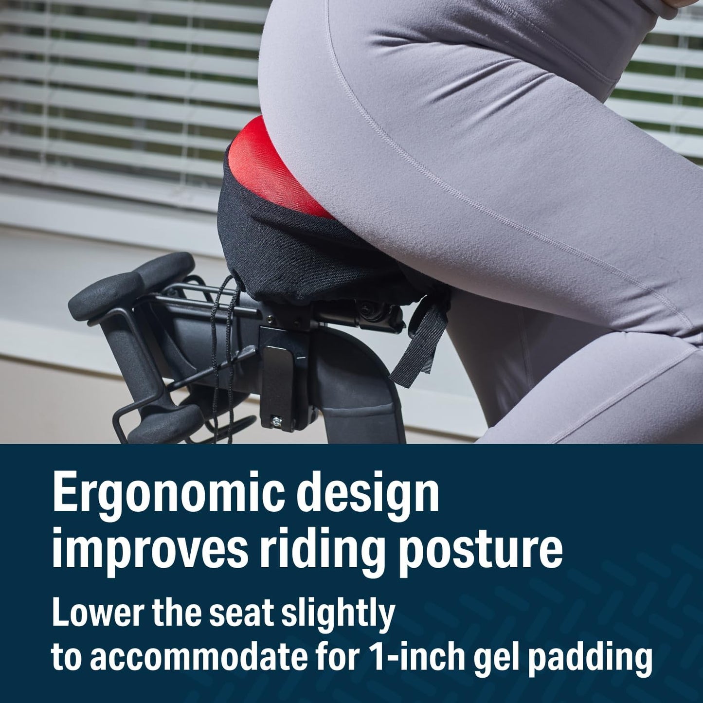 Bikeroo Comfort Bike Seat Cushion - Padded Gel Cover for Exercise, Mountain & Road Bikes, Universal Fit for Peloton & Stationary Bikes