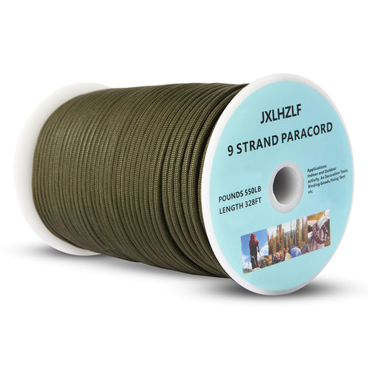 JXLHZLF Paracord 550Lb,9 Strand Paracord Rope 328ft Parachute Cord for Outdoor Camping Hiking Survival,Army Green