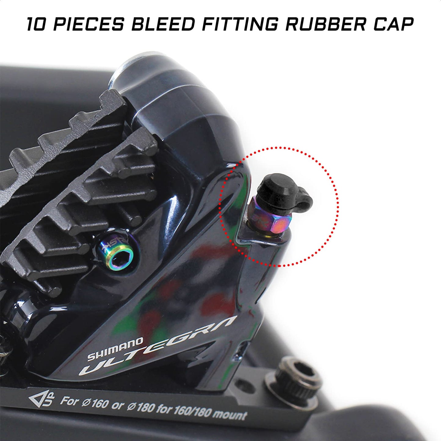 KIEVODE 10 PCS Bike Brake Bleeder Rubber Cap Bleed Screw Dust Cover Nipple Fitting Cap for Mountain Bicycle Road Bicycle MTB Hydraulic Disc Brake