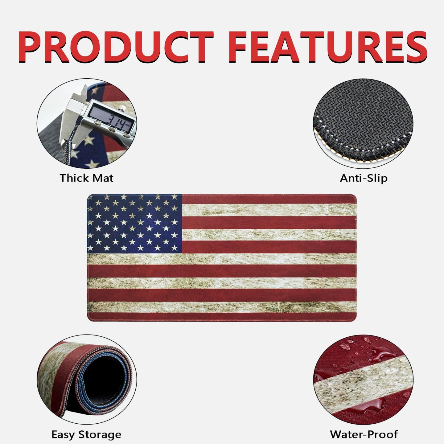 24"x12" Gun Cleaning Mat with 200PCS 6" Gun Cleaning Swabs - Waterproof, Oil-Resistant, Anti-Slip Pistol Mat for All Handguns - Thick Workbench Pad and Lint-Free, Highly Absorbent Long Cotton Swab