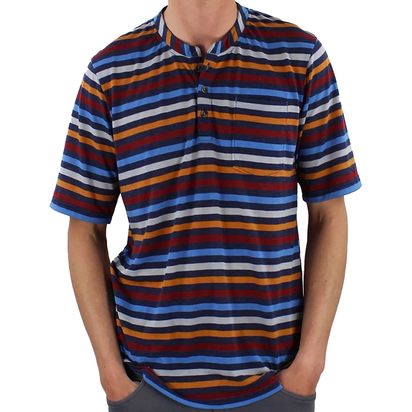 Club Ride Apparel Rambler Technical Henley Biking Shirt - Men's Short Sleeve Cycling Jersey - Mood Indigo - Small