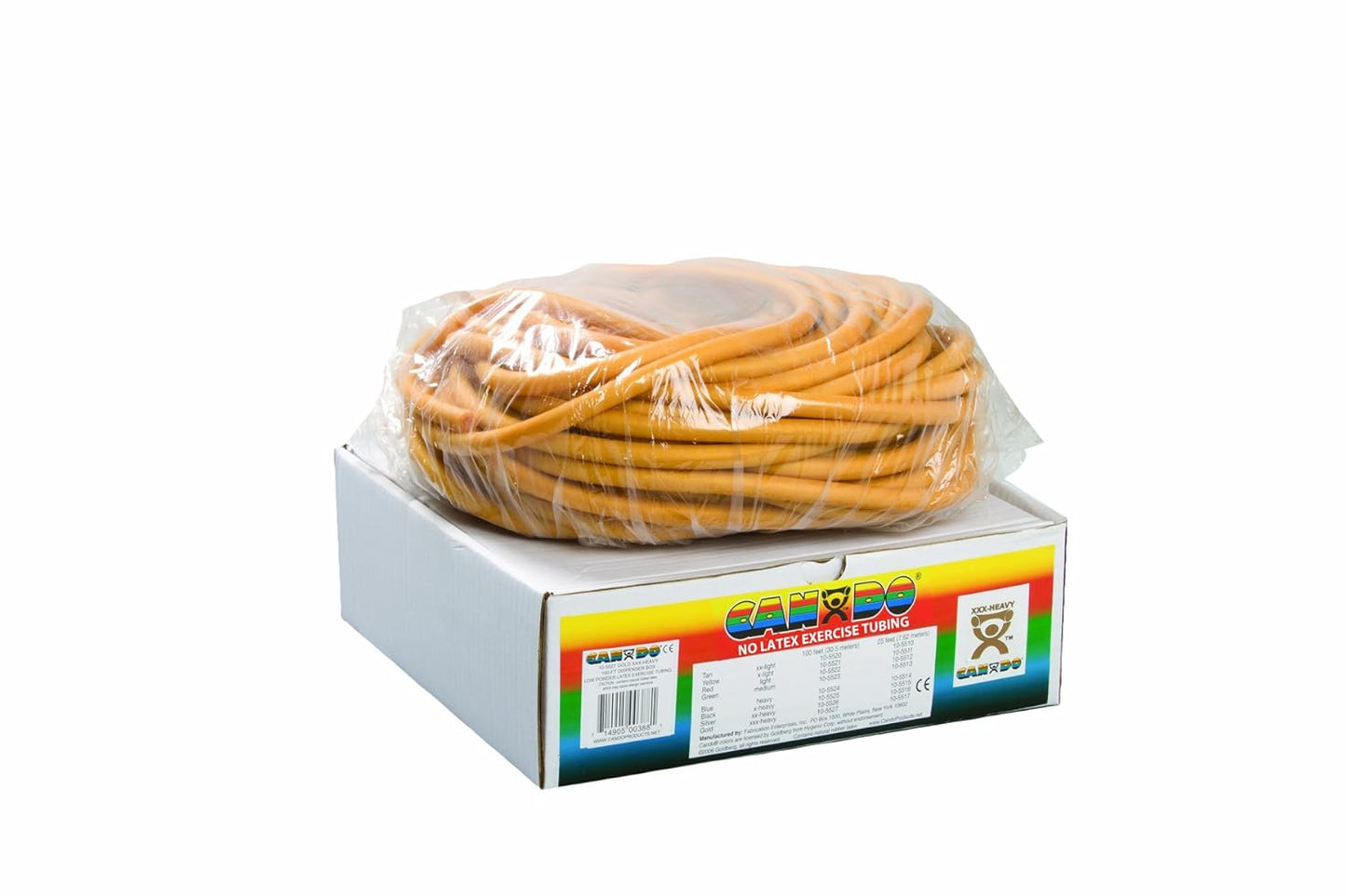 Cando 10-5723 Green Latex-Free Exercise Tubing, Medium Resistance, 100' Length