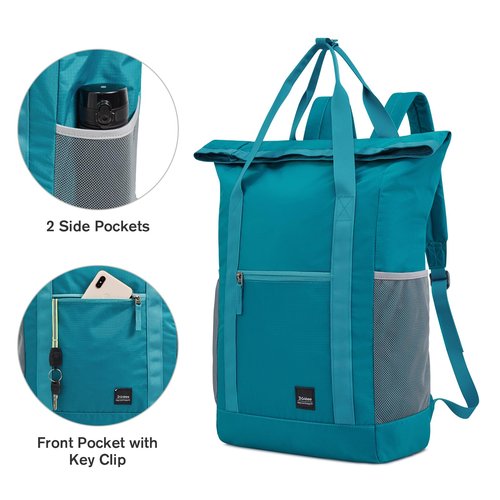 G4Free 40L Packable Backpack Waterproof Tote Bag Convertible Large Lightweight Hiking Backpack Travel Casual Daypack for Maen Women(Peacock Blue)