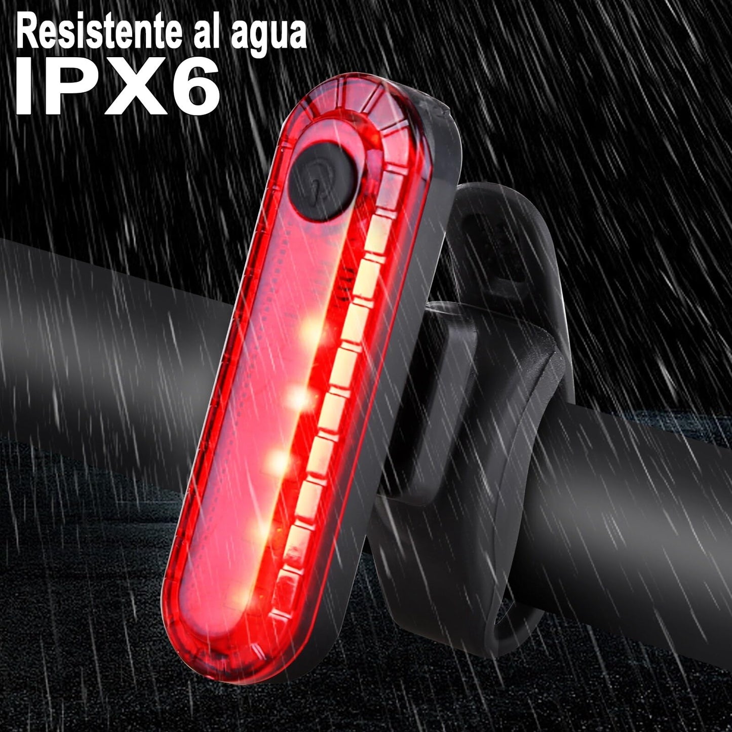 Eforcase 2PCS Bike Tail Light Rechargeable - USB Rechargeable LED Bike Tail Light - Rear Red Bike Light for Night Riding, Flashlight Back Bicycle Taillights with 4 Light Mode