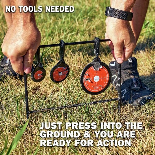 Champion Range and Target Rimfire Triple Gong Spinner Target, Durable Steel Construction for Enhanced Shooting Practice