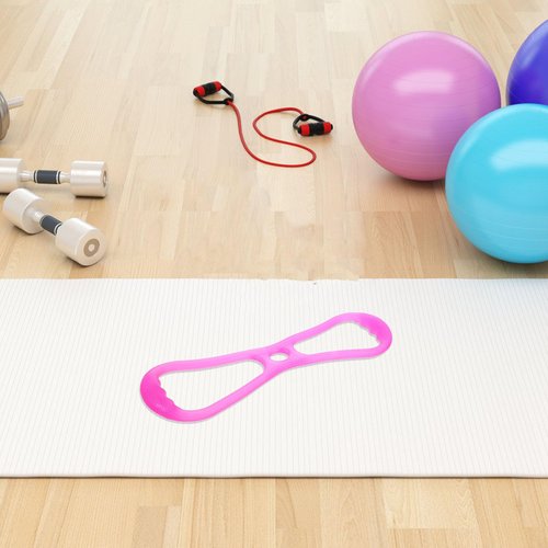 Kisangel Silicone Yoga Tension Band, Figure 8-Shaped Elastic Pull Rope, Multifunctional Resistance Bands for Fitness, Chest, Arm, Shoulder Stretch, Portable and Compact, Pink