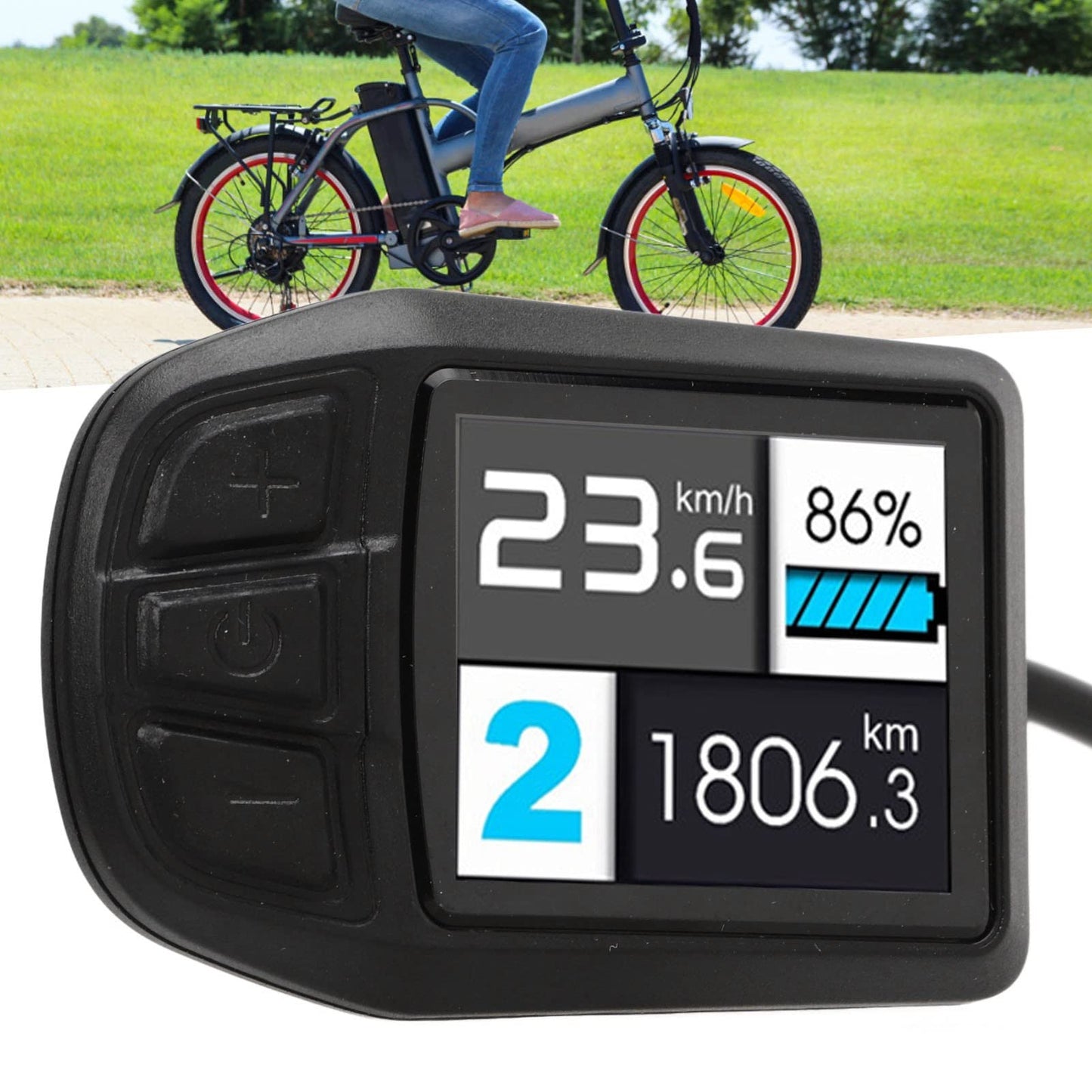 2023 Upgraded 22.2mm Colorful E Display, IPX64 and Computer, UKC3 ABS Multifunction LCD Display Meter, Assisted Conversion Accessories