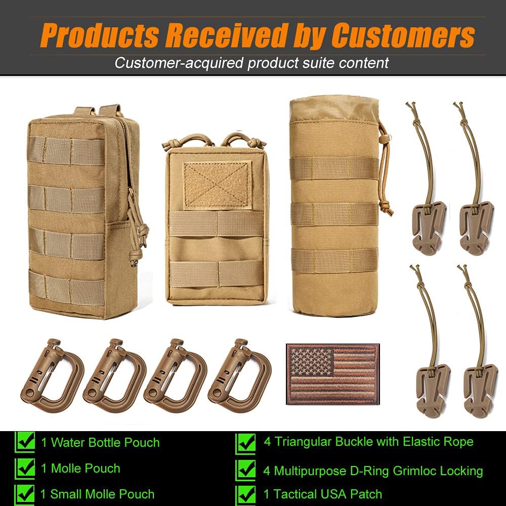 Upgraded Tactical Water Bottle Holder | Molle Pouch for Travel & Hydration
