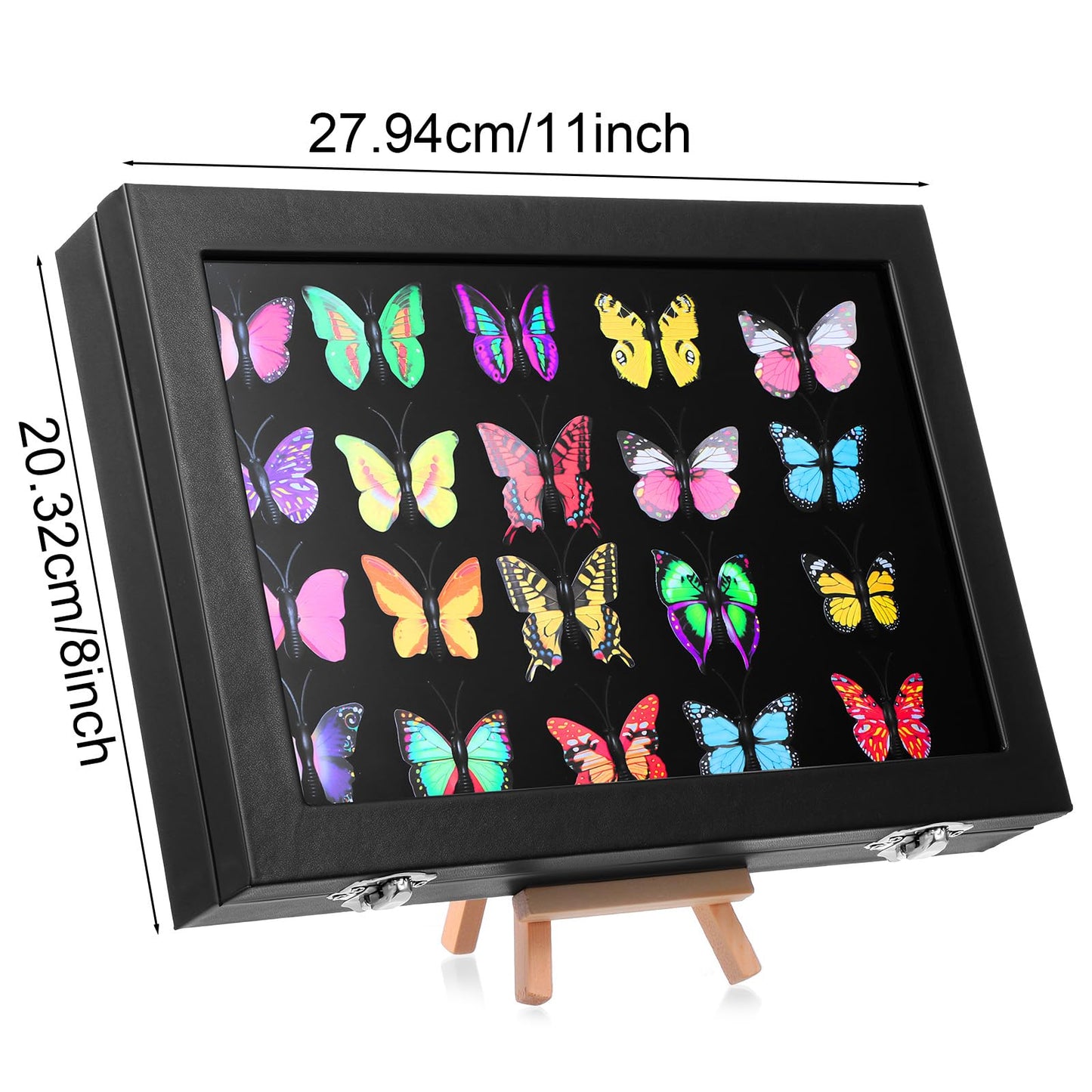 2 Pack Enamel Pin Display Case, Pin Collection Holder, 11" X 8" Shadow Box Frame for Military Medal Jewelry Pin Badge Collection, Black