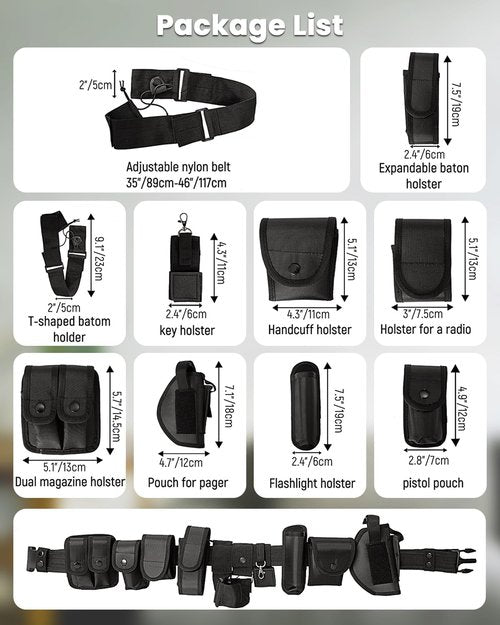 DUPDMKIN Police Belt 10 in 1 Duty Belt for Tactical Security, Military Modular Equipment System Mold
