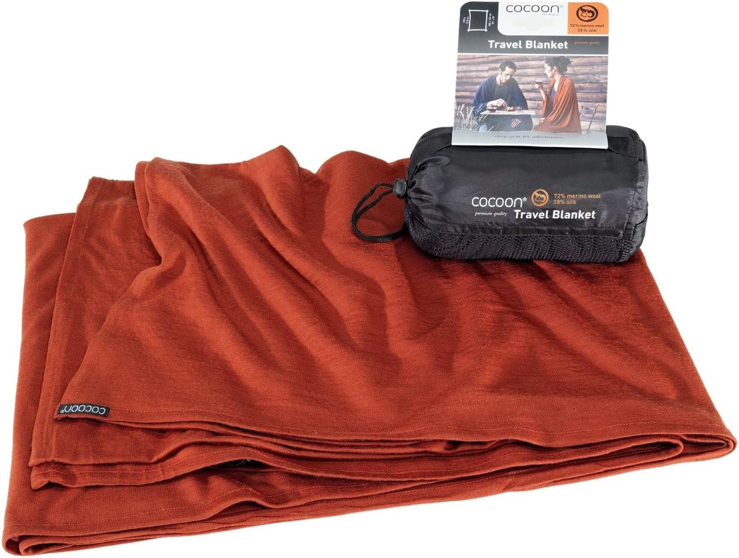 cocoon - Premium - Merino Wool/Silk Travel Blanket - Cozy, Soft, Warm, Lightweight - Graphite Grey