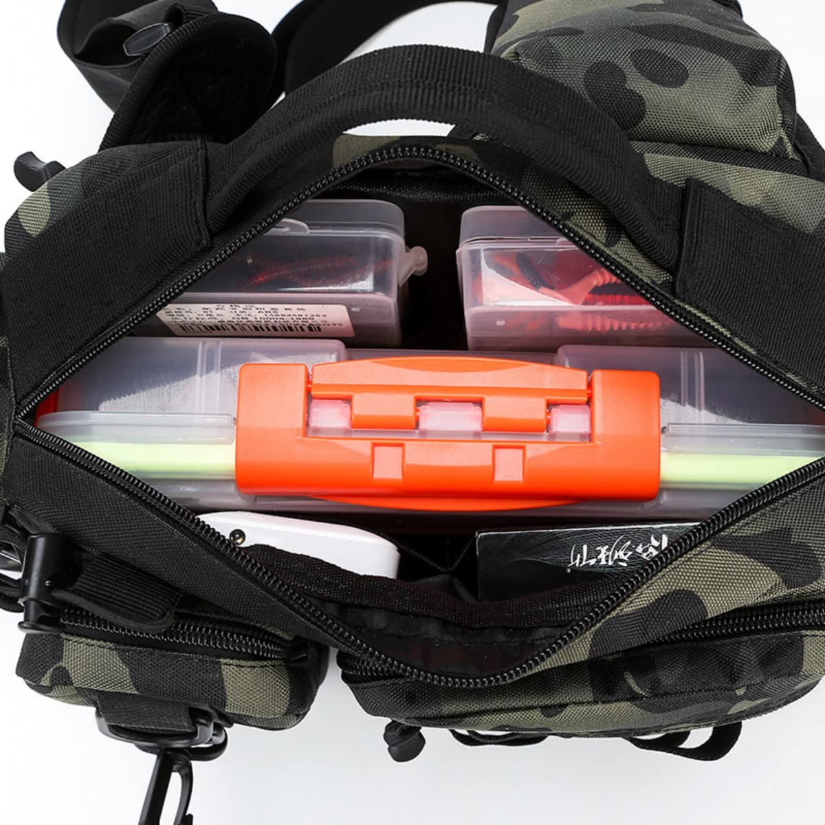 YAOYAOLING Fishing Tackle Bag,Tactical Fishing Sling Tackle Storage Bag,Lightweight Sling Fishing Backpack- Sling Tool Bag for Fishing Hiking Hunting Camping