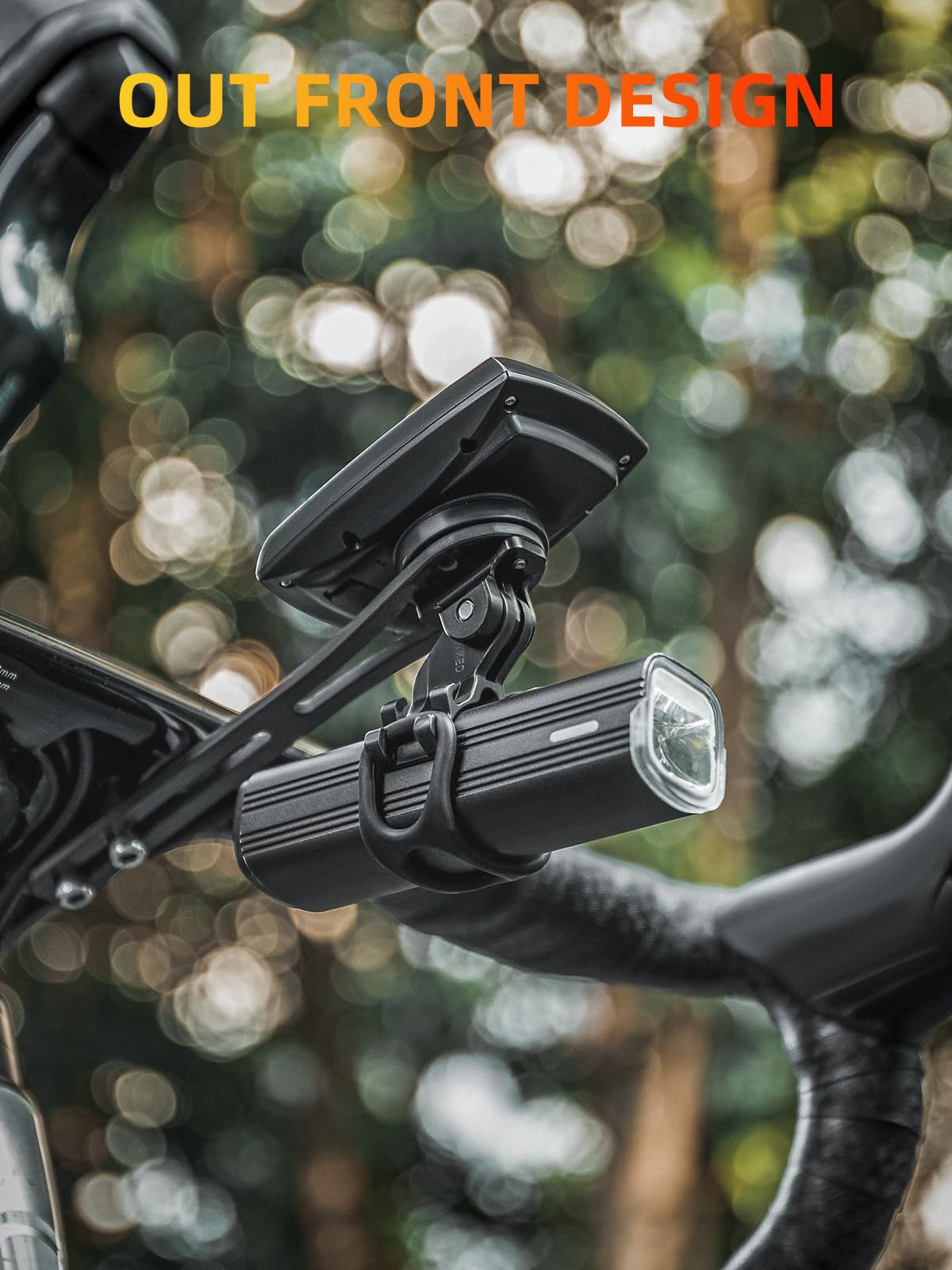 ROCKBROS Bike Computer Mount Carbon Out Front Compatible for Garmin, Bike Computer, Go-pro and Light Attachment